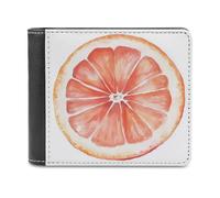 Jubonexis Watercolor Grapefruit Slice Soft PU Leather Bifold Wallet, Coin Purse Credit Pass Case, Durable Card-Holder Slim Billfold for Men Woman Money Storage