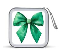 Jubonexis Watercolor Green Coquette Bow CD Case DVD Storage Case Portable for Car Home Travel