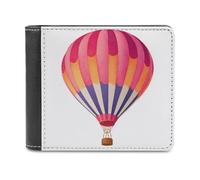Jubonexis Watercolor Hot Balloon Cartoon Soft PU Leather Bifold Wallet, Coin Purse Credit Pass Case, Durable Card-Holder Slim Billfold for Men Woman Money Storage