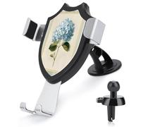 Jubonexis Watercolor Hydrangea Blue Petals Vintage Botanical Car Phone Holder Mount Triangle Clip Base Air Vent Cell Phone Car Mount Automotive Accessories for 4-6 Inches Cell Smartphones