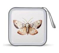 Jubonexis Watercolor Moth Boho CD Case DVD Storage Case Portable for Car Home Travel