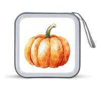 Jubonexis Watercolor Orange Pumpkin CD Case DVD Storage Case Portable