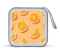 Jubonexis Watercolor Orange Slices CD Case DVD Storage Case Portable for Car Home Travel