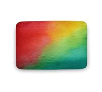 Jubonexis Watercolor Paint of Christmas Red Green Gold Bathroom Door Rug Mat, Extra Soft Coral Velvet Floor Mat, Rapid Water Absorption Non Slip Comfortable Bath Rugs Mats 15.7"x23.6"