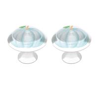 Jubonexis Watercolor Pumpkin Mint Green Stem Round Drawer Cabinet Knobs Handles with Screws,2 Pcs, Drawer Dresser Knob Pulls Decor for Wardrobe Cupboard Home Office Kitchen