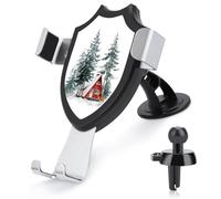 Jubonexis Watercolor Red Cabin in The Woods Car Phone Holder Mount Triangle Clip Base Air Vent Cell Phone Car Mount Automotive Accessories for 4-6 Inches Cell Smartphones