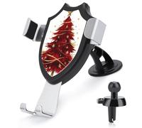 Jubonexis Watercolor Red Christmas Tree Car Phone Holder Mount Triangle Clip Base Air Vent Cell Phone Car Mount Automotive Accessories for 4-6 Inches Cell Smartphones