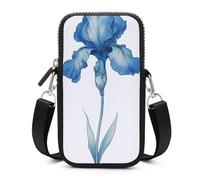 Jubonexis Watercolor Simple Sketch Iris Flower Crossbody Mobile Phone Bag Smartphone Bag With Adjustable Strap