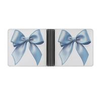 Jubonexis Watercolor Single Soft Blue Bow Soft PU Leather Bifold Wallet, Coin Purse Credit Pass Case, Durable Card-Holder Slim Billfold for Men Woman Money Storage