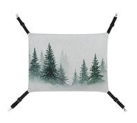 Jubonexis Watercolor Snow Falling on Pine Trees Breathable Pet Hammock with Adjustable Straps Reversible Cat Hanging Bed Dog Mats