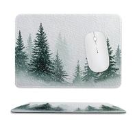 Jubonexis Watercolor Snow Falling on Pine Trees Mouse Pad, Small Office Computer Mouse Pads for Desk Laptop with Non-Slip Rubber Base Mouse Mat, Gaming Mouse Pads