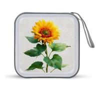 Jubonexis Watercolor Sunflower CD Case DVD Storage Case Portable