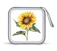 Jubonexis Watercolor Sunflower CD Case DVD Storage Case Portable