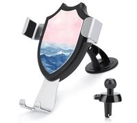 Jubonexis Watercolor The Sea Soft Pink Car Phone Holder Mount Triangle Clip Base Air Vent Cell Phone Car Mount Automotive Accessories for 4-6 Inches Cell Smartphones