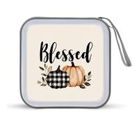 Jubonexis Watercolor Two Pumpkins Blessed CD Case DVD Storage Case Portable for Car Home Travel