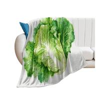 Jubonexis Watercolor White Lettuce Leaf Anti Pilling Throw Blankets Cozy Durable Blanket for Bedroom Living Rooms Couch Sofa Bed 50"x60"