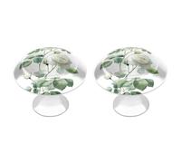 Jubonexis Watercolor White Roses Vines with Leaves Round Drawer Cabinet Knobs Handles with Screws,2 Pcs, Drawer Dresser Knob Pulls Decor for Wardrobe Cupboard Home Office Kitchen