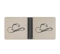 Jubonexis Western Classic Wide-Brim Cowboy Hat Soft PU Leather Bifold Wallet, Coin Purse Credit Pass Case, Durable Card-Holder Slim Billfold for Men Woman Money Storage