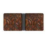 Jubonexis Western Leather in Brown Soft PU Leather Bifold Wallet, Coin Purse Credit Pass Case, Durable Card-Holder Slim Billfold for Men Woman Money Storage
