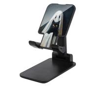 Jubonexis Whimsical Ghost in A White Sheet Holding Cat Cell Phone Stand Foldable Adjustable Phone Stand for Desk