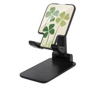 Jubonexis Whimsical Green Four Leaf Clover Trendy Cell Phone Stand Foldable Adjustable Phone Stand for Desk