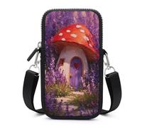 Jubonexis Whimsical Mushroom House Crossbody Mobile Phone Bag Smartphone Bag With Adjustable Strap