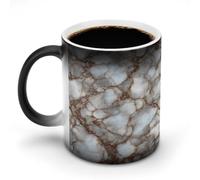 Jubonexis White and Brown Marble Pattern Color Changing Mugs Heat Changing Ceramic Coffee Mug Novelty Funny Tea Water Cup 11OZ