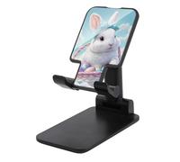 Jubonexis White Bunny with A Blue Polka Dot Headband Cell Phone Stand Foldable Adjustable Phone Stand for Desk