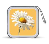 Jubonexis White Daisy Flower CD Case DVD Storage Case Portable