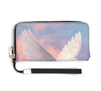 Jubonexis White Dove Carrying an Olive Branch Flying PU Leather Clutch Long Bifold Wallet, Coin Purse Credit Pass Case, Durable Card-Holder Money Storage for Women Men