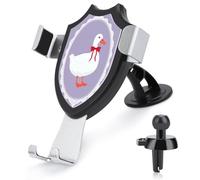 Jubonexis White Duck with Red Ribbon on Pastel Purple Car Phone Holder Mount Triangle Clip Base Air Vent Cell Phone Car Mount Automotive Accessories for 4-6 Inches Cell Smartphones
