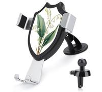 Jubonexis White Flower Watercolour Drawing Vintage Car Phone Holder Mount Triangle Clip Base Air Vent Cell Phone Car Mount Automotive Accessories for 4-6 Inches Cell Smartphones