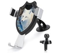Jubonexis White Fox in The Snow Car Phone Holder Mount Triangle Clip Base Air Vent Cell Phone Car Mount Automotive Accessories for 4-6 Inches Cell Smartphones