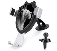 Jubonexis White Lion Wearing A Crown Car Phone Holder Mount Triangle Clip Base Air Vent Cell Phone Car Mount Automotive Accessories for 4-6 Inches Cell Smartphones