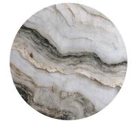 Jubonexis White Marble Pattern Black Veins Large Round Carpet Area Rug Mat Modern Non Slip Circular Rugs 36inch(90cm)