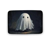 Jubonexis White Sheet Ghost Bathroom Door Rug Mat, Extra Soft Coral Velvet Floor Mat, Rapid Water Absorption Non Slip Comfortable Bath Rugs Mats 15.7"x23.6"