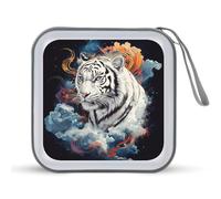 Jubonexis White Tiger CD Case DVD Storage Case Portable