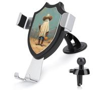 Jubonexis White Western Cowboy Ghost in Desert Car Phone Holder Mount Triangle Clip Base Air Vent Cell Phone Car Mount Automotive Accessories for 4-6 Inches Cell Smartphones