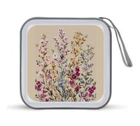 Jubonexis Wildflower Spring Floral Flowers CD Case DVD Storage Case Portable