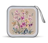 Jubonexis Wildflower Spring Floral Plants Flowers CD Case DVD Storage Case Portable
