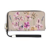 Jubonexis Wildflower Spring Floral Plants Flowers PU Leather Clutch Long Bifold Wallet, Coin Purse Credit Pass Case, Durable Card-Holder Money Storage for Women Men