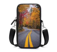 Jubonexis Winding Road Fall Foliage Crossbody Mobile Phone Bag Smartphone Bag With Adjustable Strap