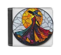 Jubonexis Witch Halloween Style Soft PU Leather Bifold Wallet, Coin Purse Credit Pass Case, Durable Card-Holder Slim Billfold for Men Woman Money Storage