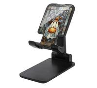 Jubonexis Witch Hat Ghost Pumpkin Stained Glass Cell Phone Stand Foldable Adjustable Phone Stand for Desk