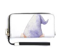 Jubonexis Witch Hat Pastel Purple PU Leather Clutch Long Bifold Wallet, Coin Purse Credit Pass Case, Durable Card-Holder Money Storage for Women Men