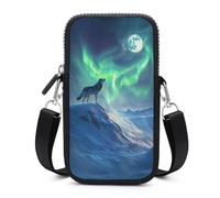 Jubonexis Wolf Howling Into The Night Mysterious Crossbody Mobile Phone Bag Smartphone Bag With Adjustable Strap