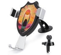 Jubonexis Woman Holding Up The Sun Vintage Car Phone Holder Mount Triangle Clip Base Air Vent Cell Phone Car Mount Automotive Accessories for 4-6 Inches Cell Smartphones