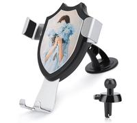 Jubonexis Woman in Light Blue with Hydrangeas Car Phone Holder Mount Triangle Clip Base Air Vent Cell Phone Car Mount Automotive Accessories for 4-6 Inches Cell Smartphones