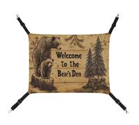 Jubonexis Wooden Sign Two Bears Pine Trees Breathable Pet Hammock with Adjustable Straps Reversible Cat Hanging Bed Dog Mats