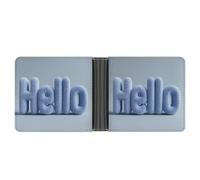 Jubonexis Word Hello in Pastel Blue Soft PU Leather Bifold Wallet, Coin Purse Credit Pass Case, Durable Card-Holder Slim Billfold for Men Woman Money Storage